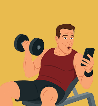 Arnie flexing gym membership savings