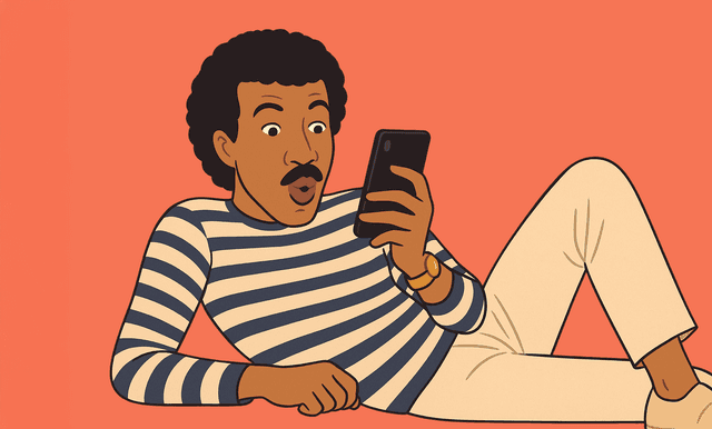 Person sitting on sofa with a phone